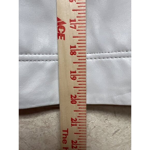 Peter Nygard White Leather Short Full Zip Jacket Women's Size 10 - Picture 4 of 8